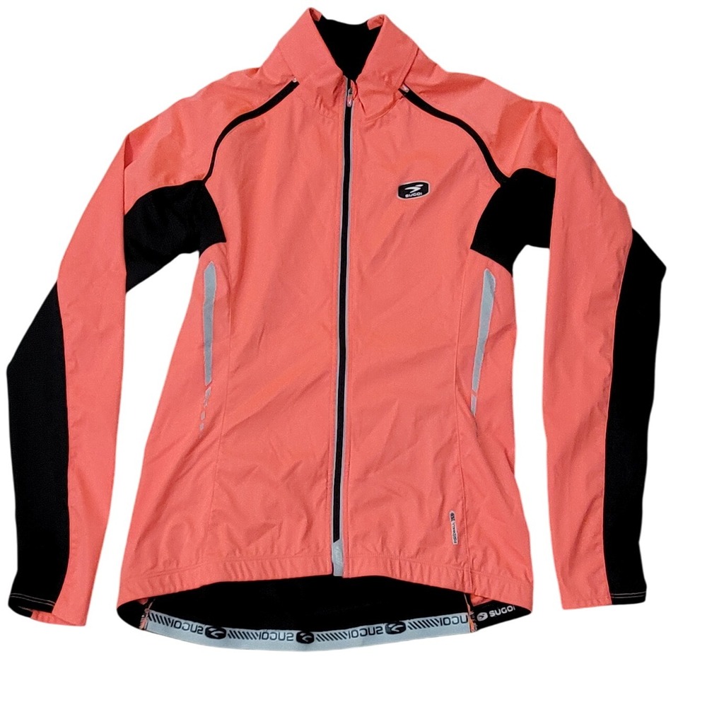 Sugoi Womens RS 120‎ Convertible Jacket L/G Coral Black Cycling Bike Long Sleeve